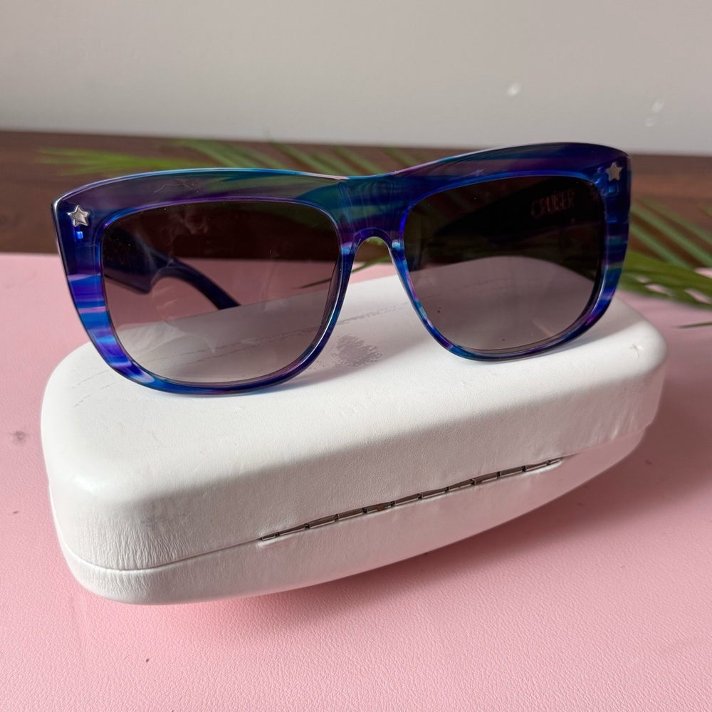Wildfox “Cruiser” Sunglasses Blue Marble Frame